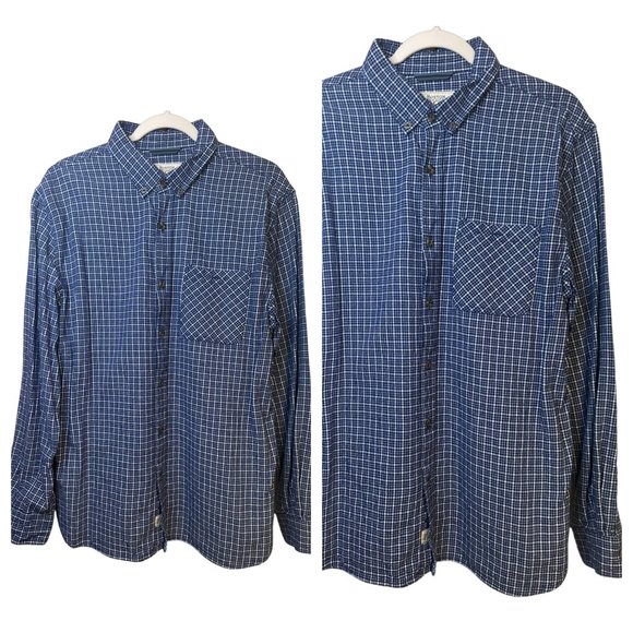 Boston Traders Flannel Casual Blue Plaid Western Style Shirt Men's SZ Large - Picture 1 of 5